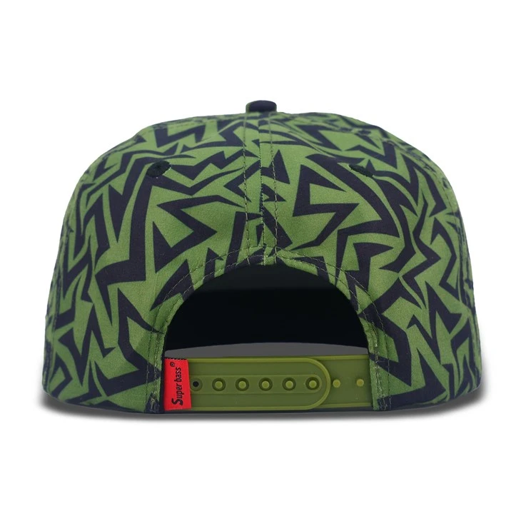 Green Cartoon Rocket Rubber Snapback Cap