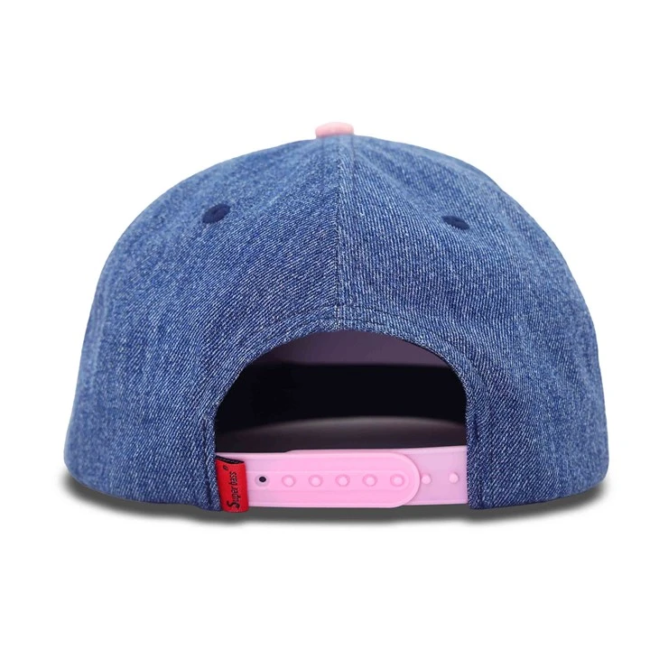 Pink Embroidery Denim Snapback Cap